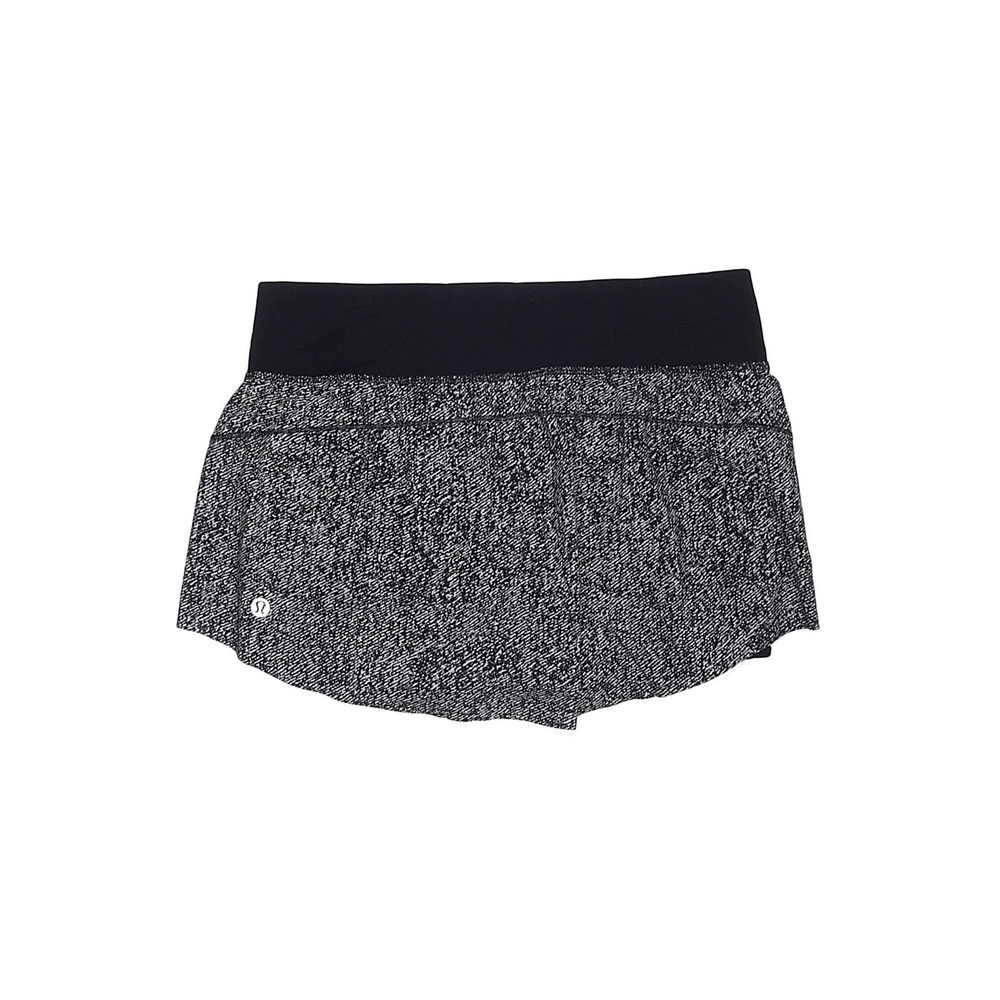 Lululemon Pace Rival Skirt Black White Static Print Athletic Skort Women Size 4 - Picture 4 of 14
